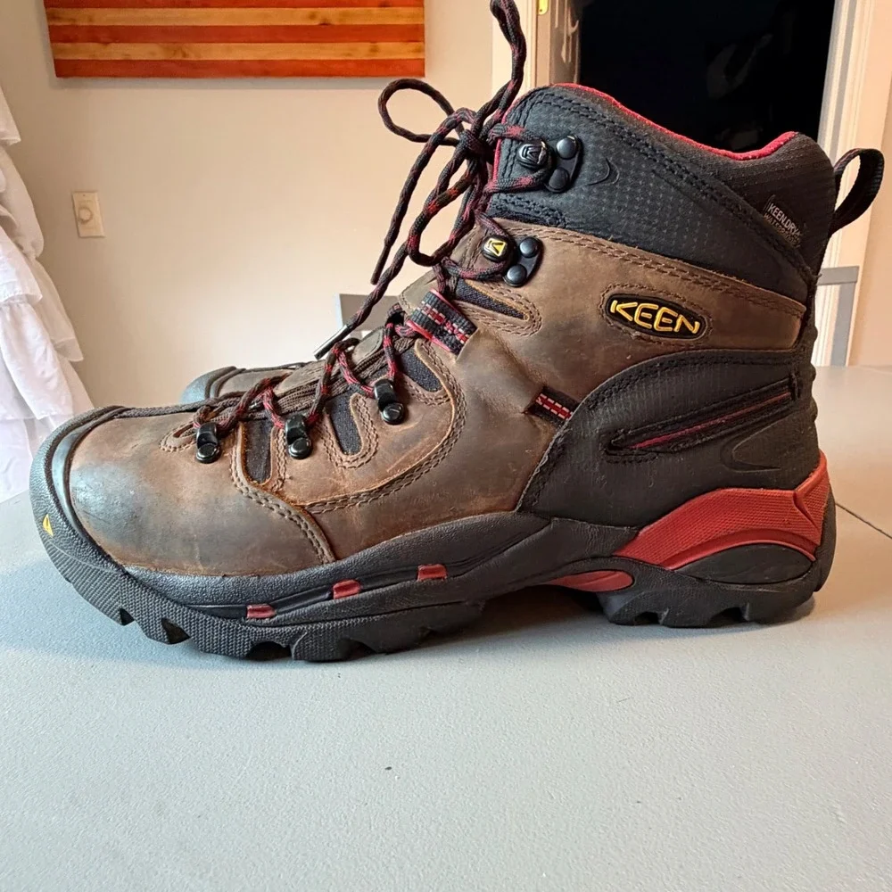 Keen Utility Durand II Mid Work Boots 13 Brown Red Waterproof Carbon Toe EH